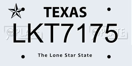 LKT7175 Texas License Plate