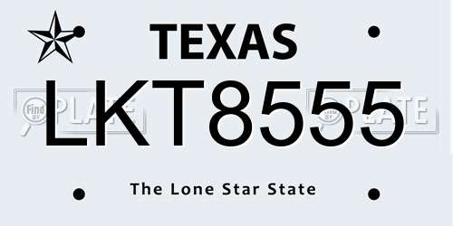LKT8555 Texas License Plate