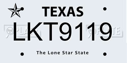 LKT9119 Texas License Plate