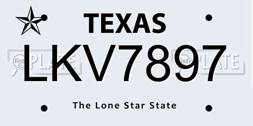 LKV7897 Texas License Plate
