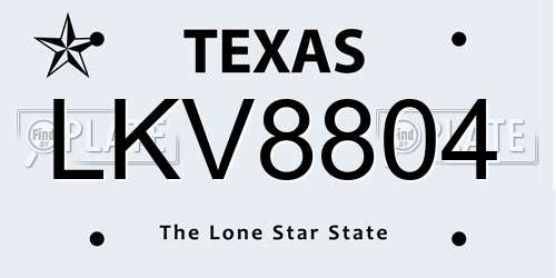 LKV8804 Texas License Plate
