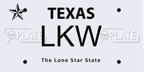 LKW Texas License Plate
