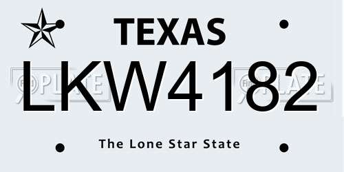 LKW4182 Texas License Plate