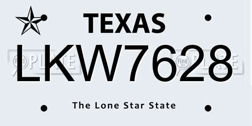 LKW7628 Texas License Plate