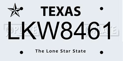 LKW8461 Texas License Plate