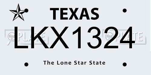 LKX1324 Texas License Plate