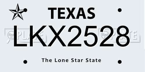 LKX2528 Texas License Plate