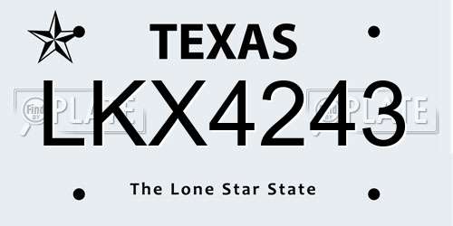 LKX4243 Texas License Plate