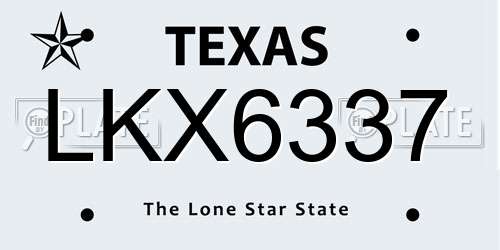 LKX6337 Texas License Plate
