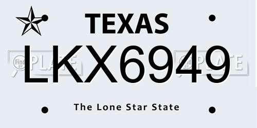 LKX6949 Texas License Plate