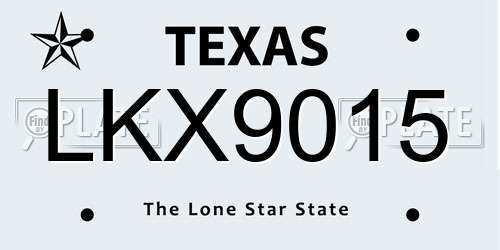 LKX9015 Texas License Plate