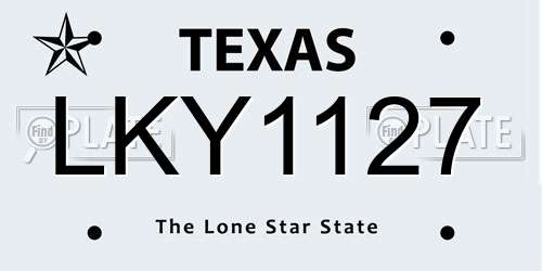 LKY1127 Texas License Plate