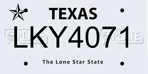 LKY4071 Texas License Plate