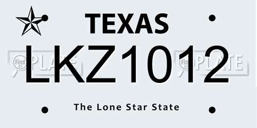 LKZ1012 Texas License Plate