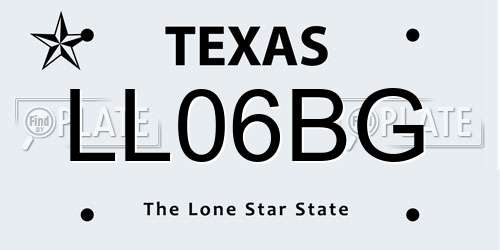 LL06BG Texas License Plate