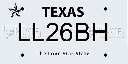 LL26BH Texas License Plate