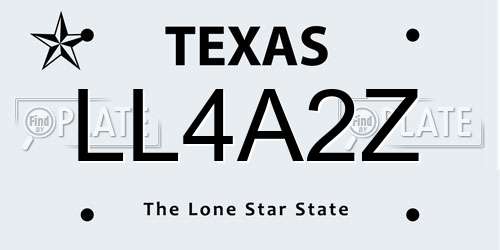LL4A2Z Texas License Plate