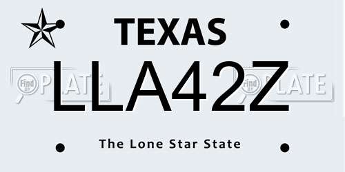 LLA42Z Texas License Plate