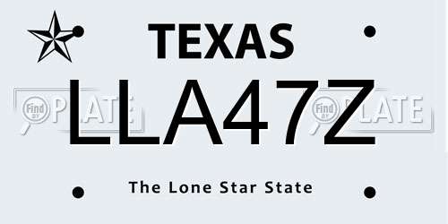LLA47Z Texas License Plate