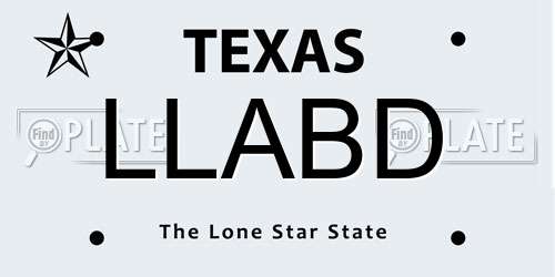 LLABD Texas License Plate