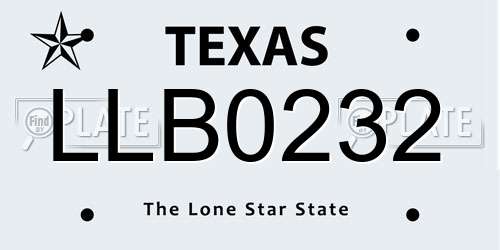 LLB0232 Texas License Plate