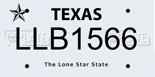 LLB1566 Texas License Plate