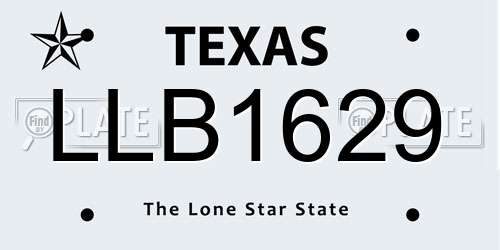 LLB1629 Texas License Plate