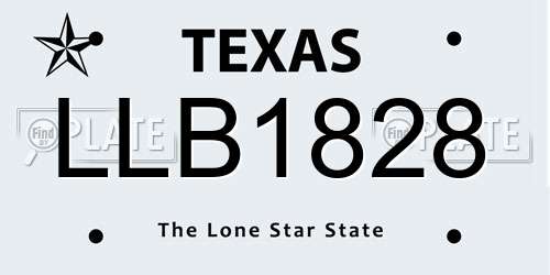 LLB1828 Texas License Plate