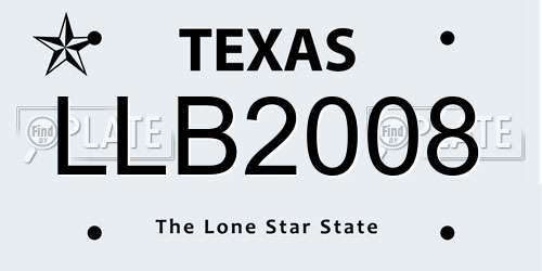 LLB2008 Texas License Plate
