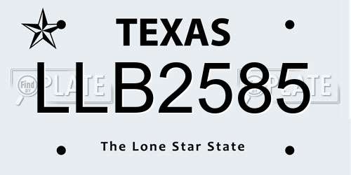 LLB2585 Texas License Plate
