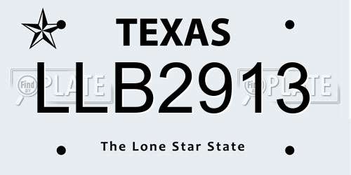 LLB2913 Texas License Plate