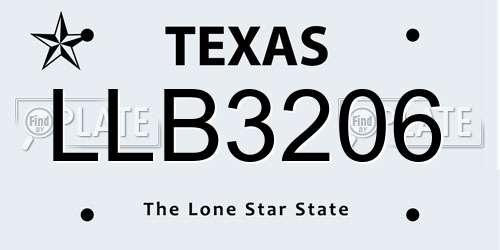LLB3206 Texas License Plate