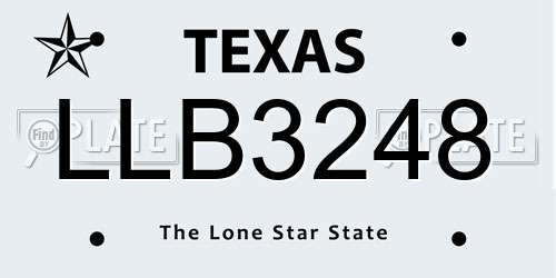 LLB3248 Texas License Plate