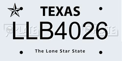 LLB4026 Texas License Plate