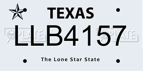 LLB4157 Texas License Plate