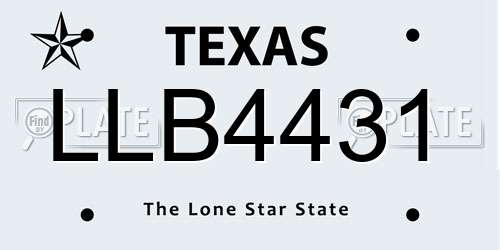 LLB4431 Texas License Plate