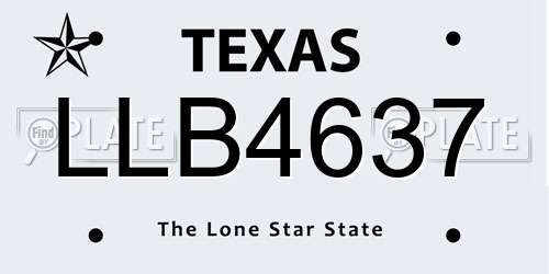 LLB4637 Texas License Plate