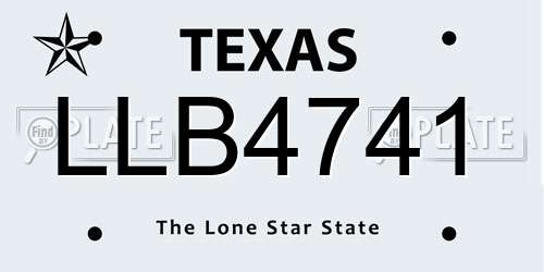 LLB4741 Texas License Plate