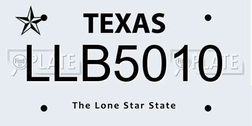 LLB5010 Texas License Plate