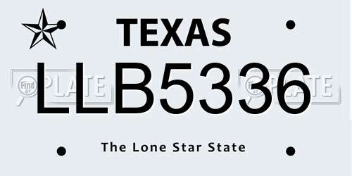LLB5336 Texas License Plate