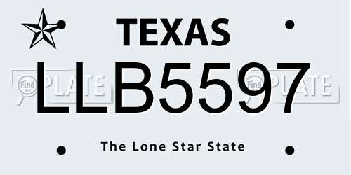 LLB5597 Texas License Plate