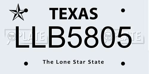 LLB5805 Texas License Plate