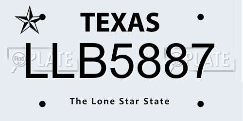 LLB5887 Texas License Plate