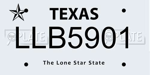 LLB5901 Texas License Plate