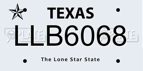 LLB6068 Texas License Plate
