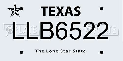 LLB6522 Texas License Plate