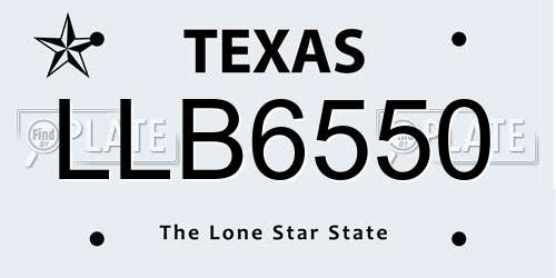 LLB6550 Texas License Plate