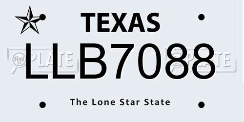 LLB7088 Texas License Plate