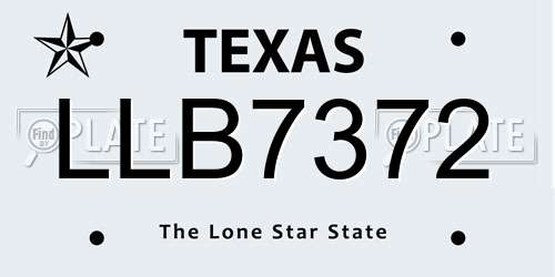 LLB7372 Texas License Plate