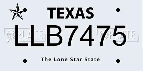 LLB7475 Texas License Plate